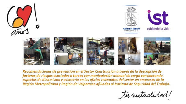 Ergonomía y Sector Construcción - Manipulación manual de carga - normativa, aspectos de dinamismo y asimetría. Eduardo Cerda (Universidad de Chile-IST)