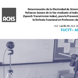 Sistema portátil de amplificación de la voz, una medida de control para la prevención de la disfonía en profesores. Alonso Carrillo (Consultor Independiente-ACHS)