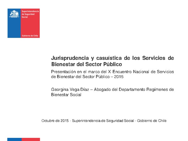 Jurisprudencia y casuística de los Servicios de Bienestar del Sector Público