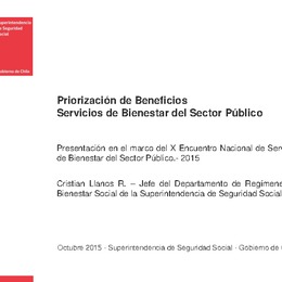 Priorización de Beneficios, Servicios de Bienestar del Sector Público