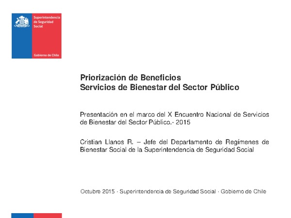 Priorización de Beneficios, Servicios de Bienestar del Sector Público