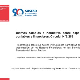 Últimos cambios a normativa sobre aspectos contables y financieros (Circular N°3.268)