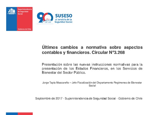 Últimos cambios a normativa sobre aspectos contables y financieros (Circular N°3.268)