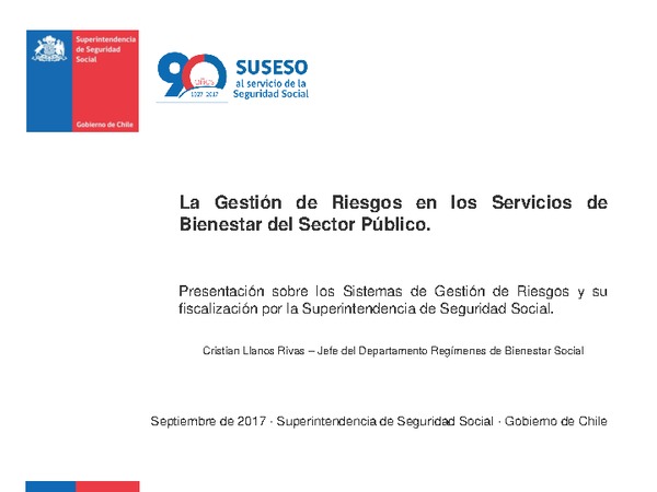 La Gestión de Riesgos en los Servicios de Bienestar del Sector Público