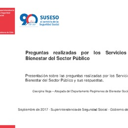 Preguntas realizadas por los Servicios de Bienestar del Sector Público