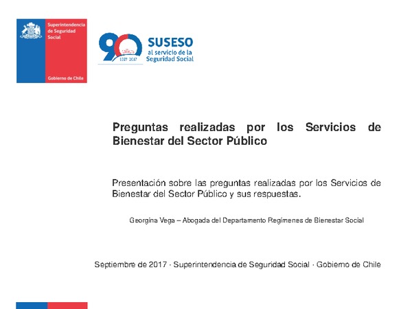 Preguntas realizadas por los Servicios de Bienestar del Sector Público