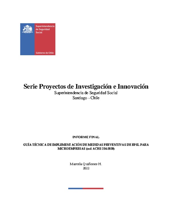 Guía técnica de implementación de medidas preventivas de RPSL para microempresas