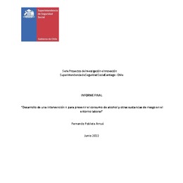 Desarrollo de una intervención para prevenir el consumo de alcohol y otras sustancias de riesgo en el entorno laboral