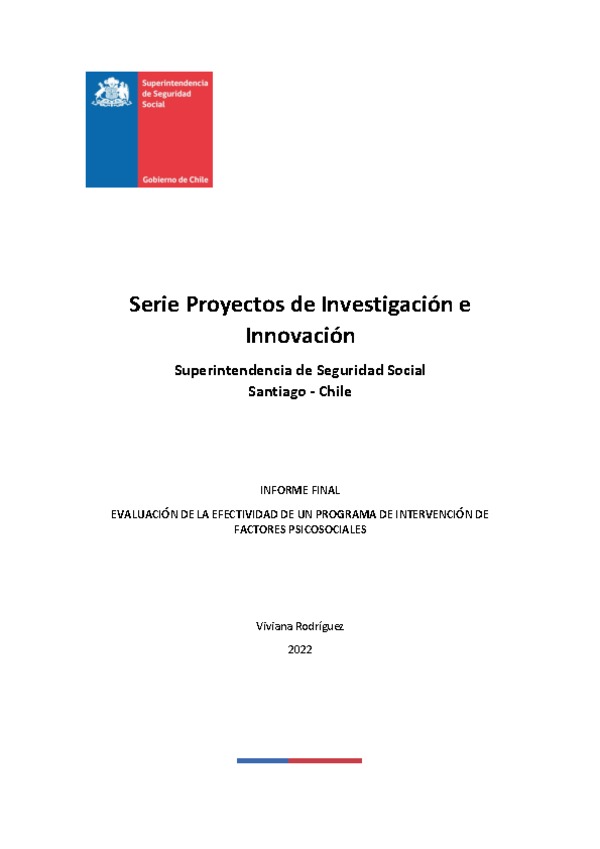 Evaluación de la efectividad de un programa de intervención de factores psicosociales