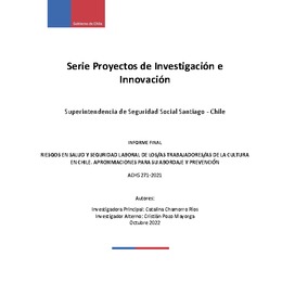 Riesgos en salud y seguridad laboral de los/as trabajadores/as de la cultura en Chile. Aproximaciones para su abordaje y prevención