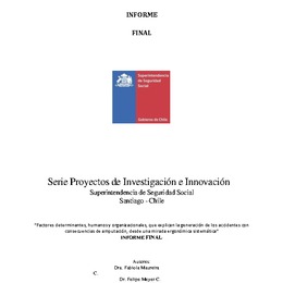 Factores determinantes, humanos y organizacionales, que explican la generación de los accidentes con consecuencias de amputación, desde una mirada ergonómica sistemática.