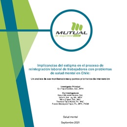 Implicancias del estigma en el proceso de reintegración laboral de trabajadores con problemas de salud mental en Chile