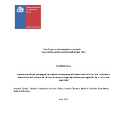 Caracterización sociodemográfica y laboral de empresas afiliadas a la MUSEG en Chile conforme a dimensiones del enfoque de factores humanos y organizacionales para la gestión de la cultura de seguridad